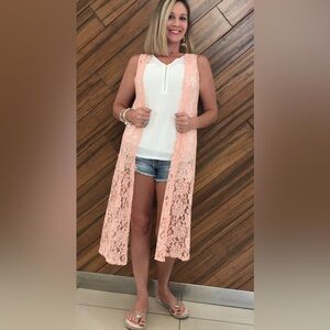 Peach Lace LULAROE JOY VEST